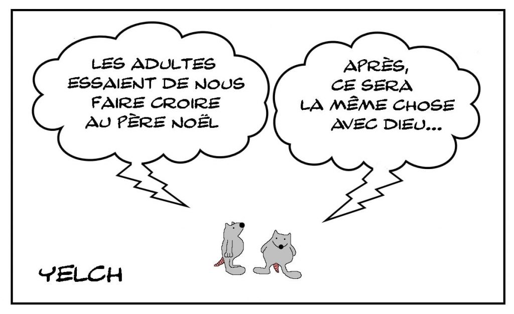 dessins humour crédulité Père Noël image drôle croyance Dieu