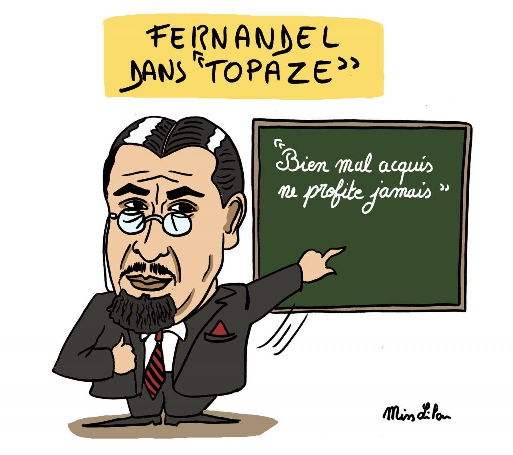 dessin presse humour Jacques Villeret image drôle acteur comique Topaze