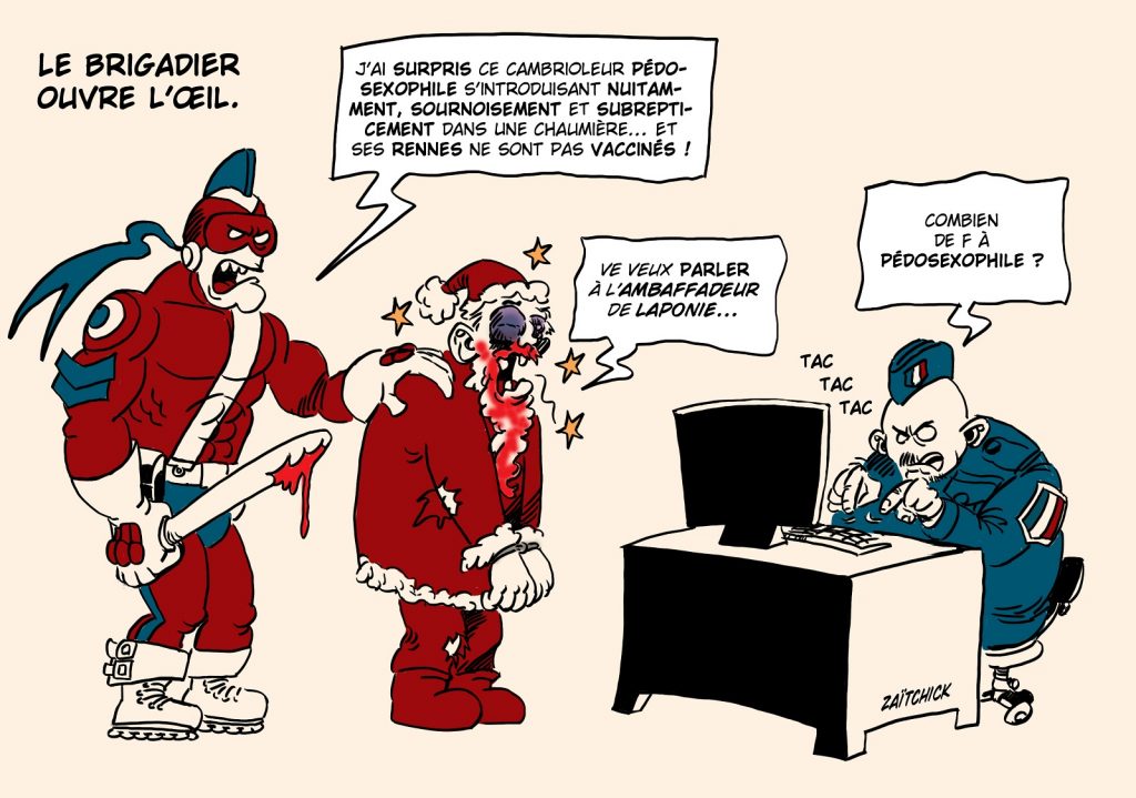 image drôle Le Brigadier Père Noël image drôle cambriolage Laponie