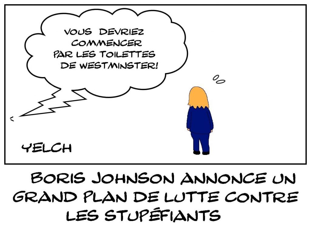 dessins humour Boris Johnson drogue image drôle anglais plan lutte