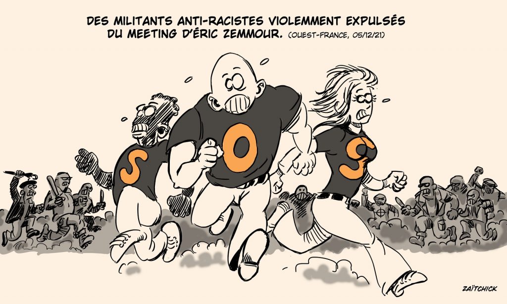 dessin presse humour meeting zemmour Villepinte image drôle présidentielle 2021