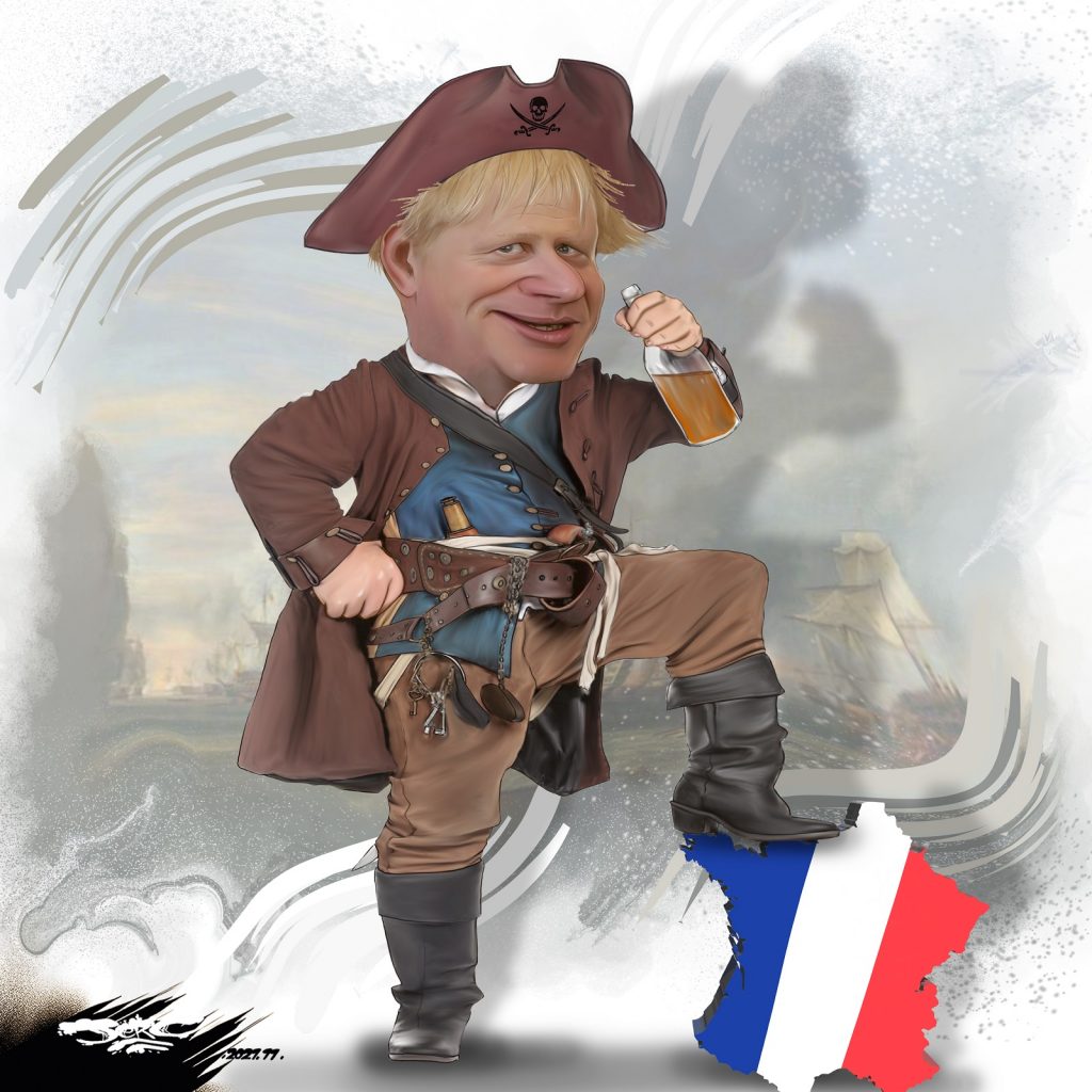 dessin presse humour conflit pêche migrant image drôle Boris Johnson