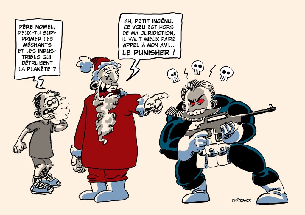 dessin presse humour Père Noël image drôle Punisher