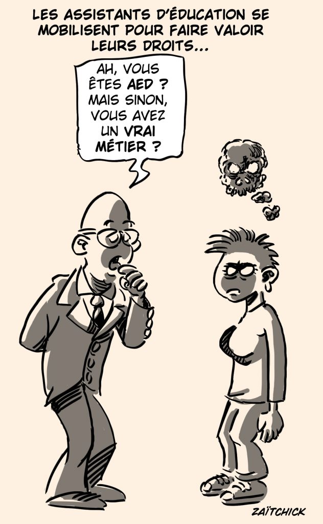 dessin presse humour assistants d’éducation à domicile image drôle valorisation métier droits