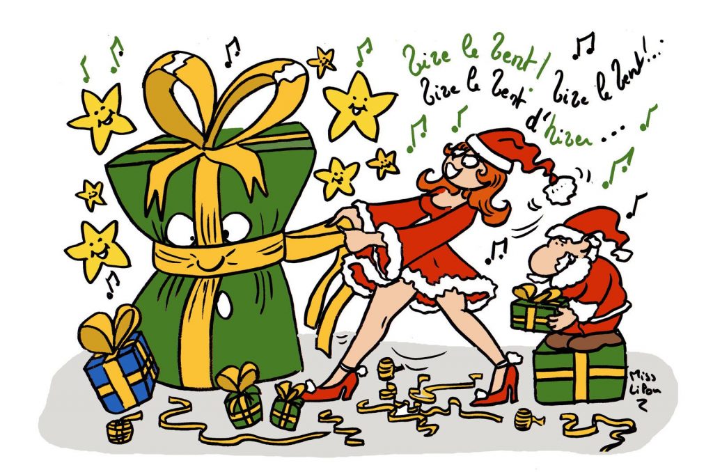 dessin presse humour Noël image drôle paquets cadeaux