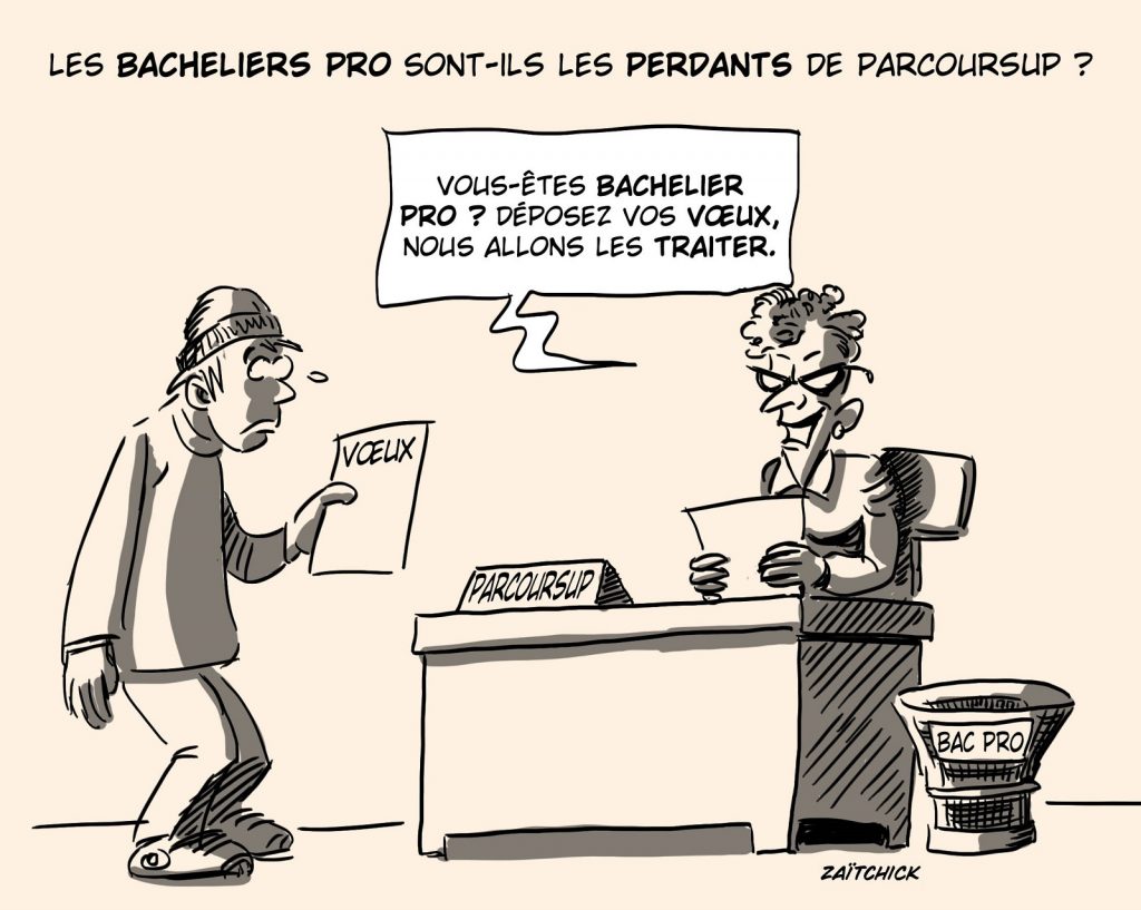 dessin presse humour Bac professionnel image drôle vœux Parcoursup