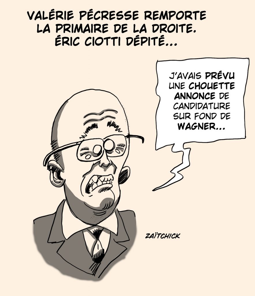 dessin presse humour Éric Ciotti image drôle présidentielle 2022 primaire droite