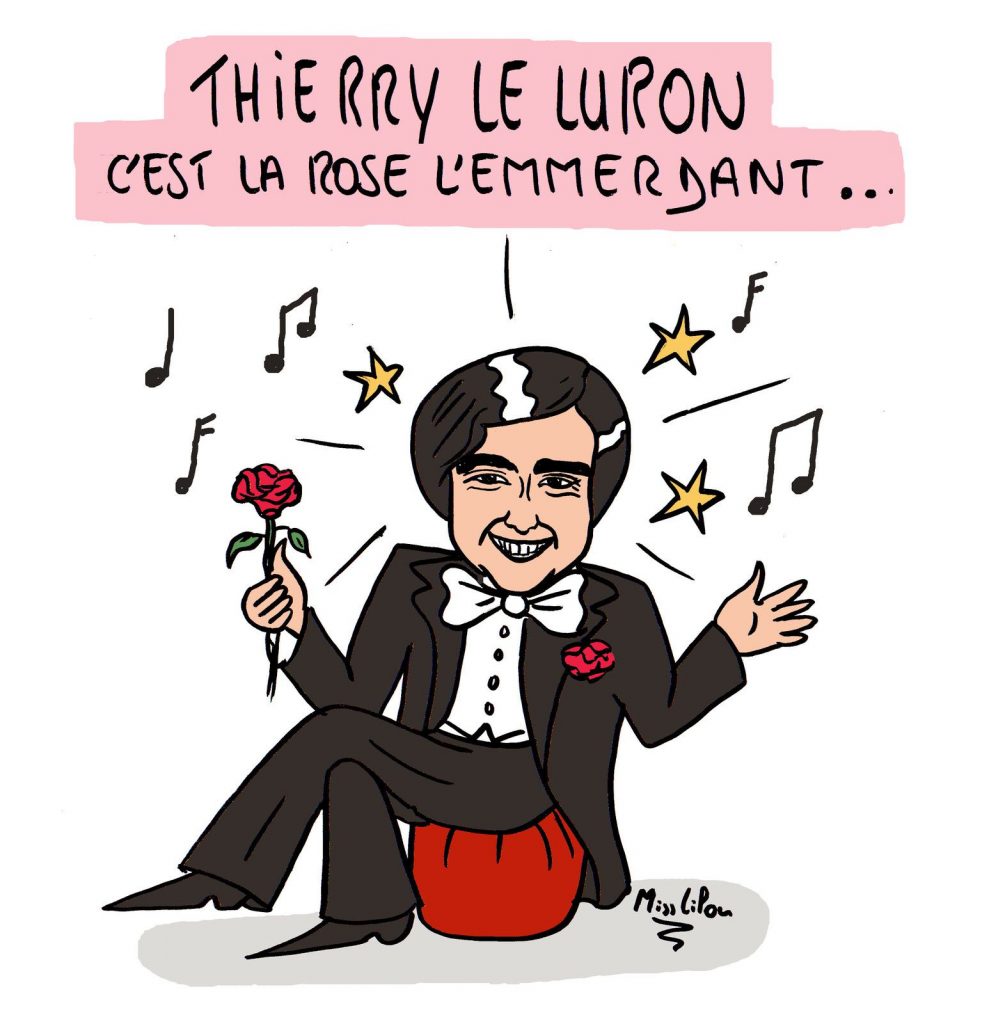 dessin presse humour Thierry Le Luron image drôle imitateur comique