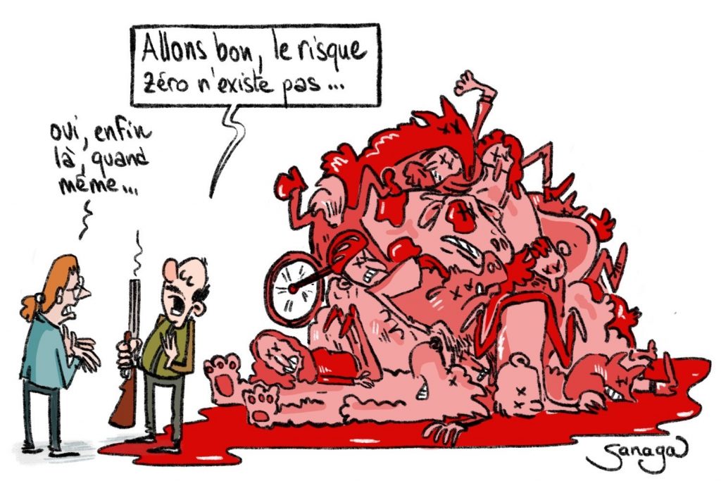 dessin presse humour accident chasseur image drôle risque zéro