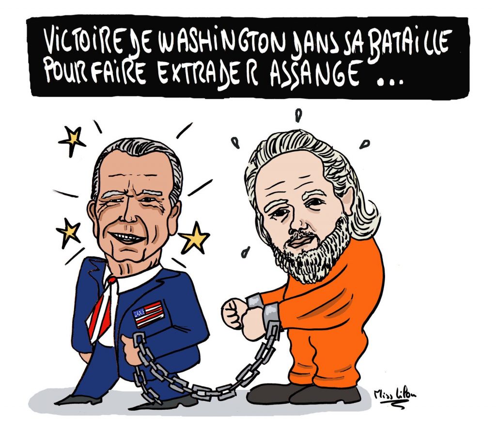 dessin presse humour Julian Assange image drôle extradition Washington