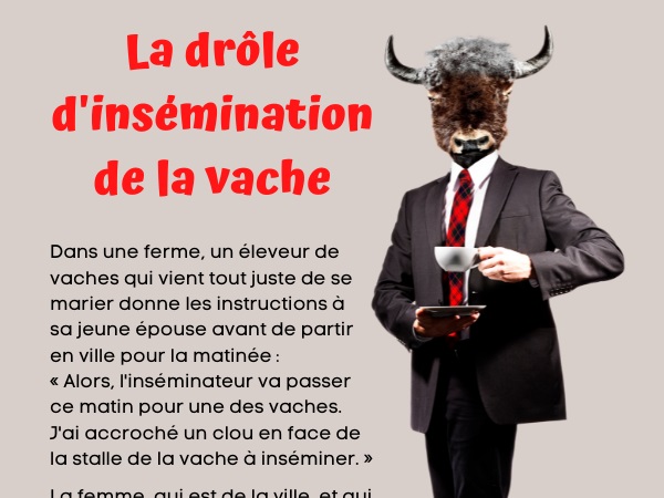 blague paysans, blague animaux, blague vaches, blague éleveur, blague zoophilie, blague inséminateur, blague clou, humour drôle