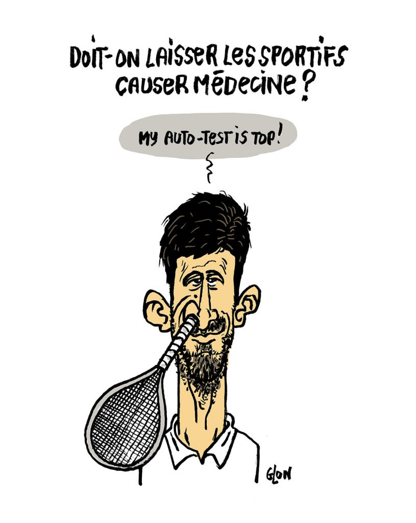 dessin presse humour coronavirus Novak Djokovic image drôle Open d’Australie