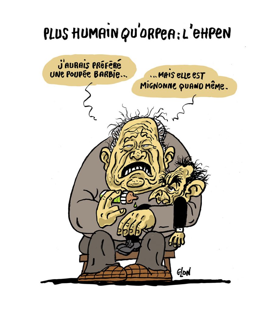 dessin presse humour présidentielle 2022 Jean-Marie Le Pen image drôle soutien Éric Zemmour Orpea