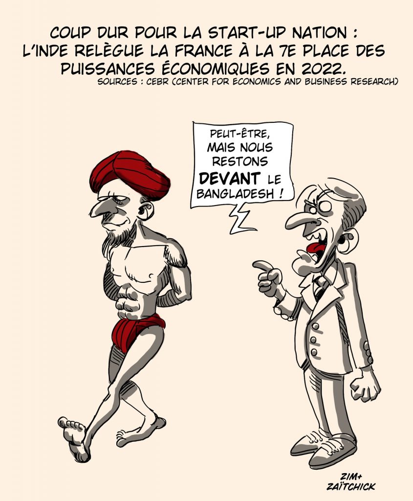 dessin presse humour start-up nation image drôle relégation économique France