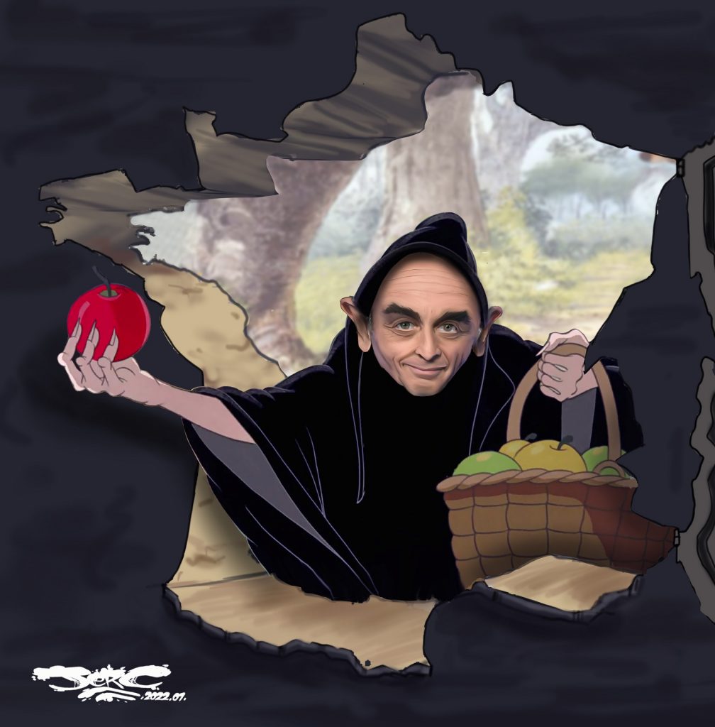 dessin presse humour présidentielle 2022 image drôle Éric Zemmour Blanche Neige