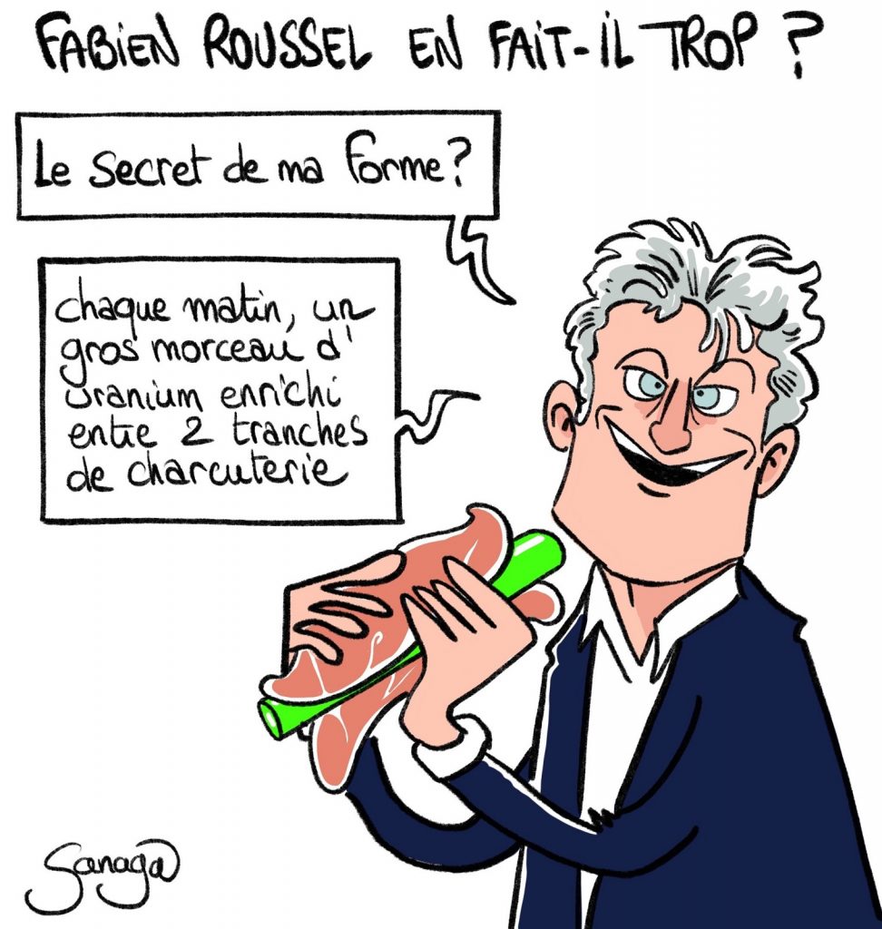 dessin presse humour présidentielle 2022 Fabien Roussel image drôle secret forme charcuterie uranium