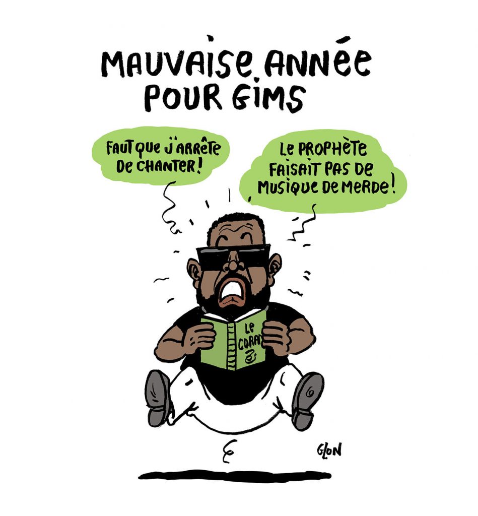 dessin presse humour Gims islam image drôle vœux bonne année