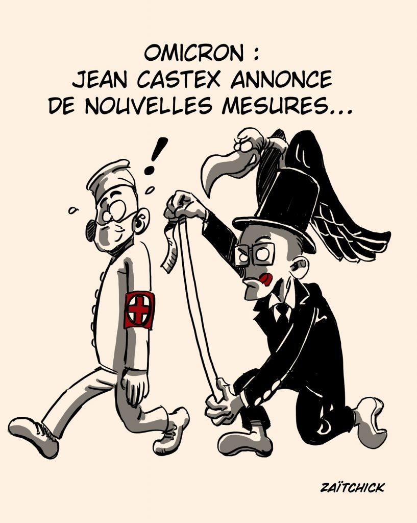dessin presse humour Jean Castex Omicron image drôle coronavirus nouvelles mesures