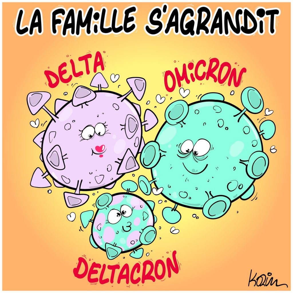 dessin presse humour coronavirus covid19 variants image drôle Delta Omicron Deltacron