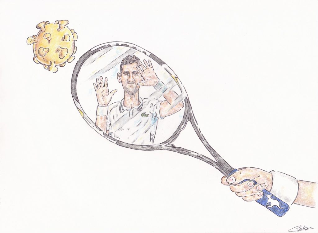 dessin presse humour coronavirus Novak Djokovic image drôle Open d’Australie