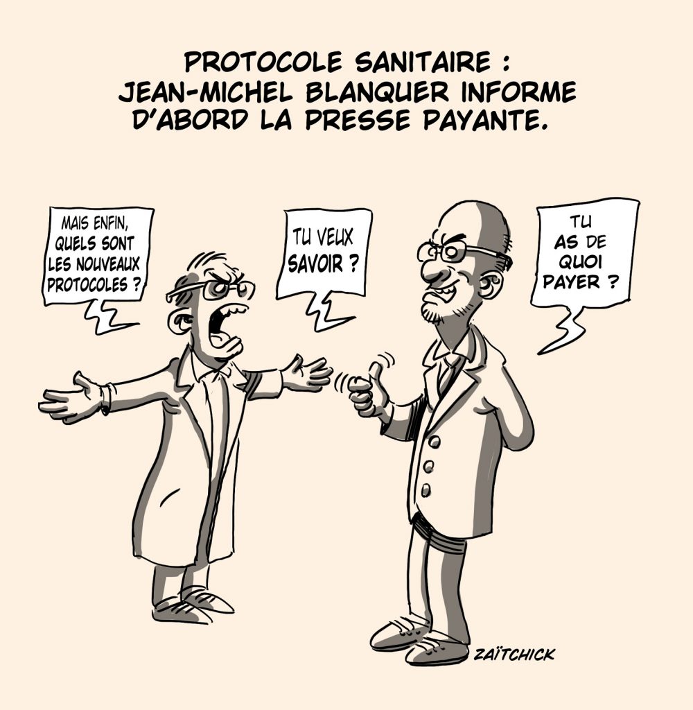 dessin presse humour coronavirus covid-19 image drôle Jean-Michel Blanquer Éducation Nationale