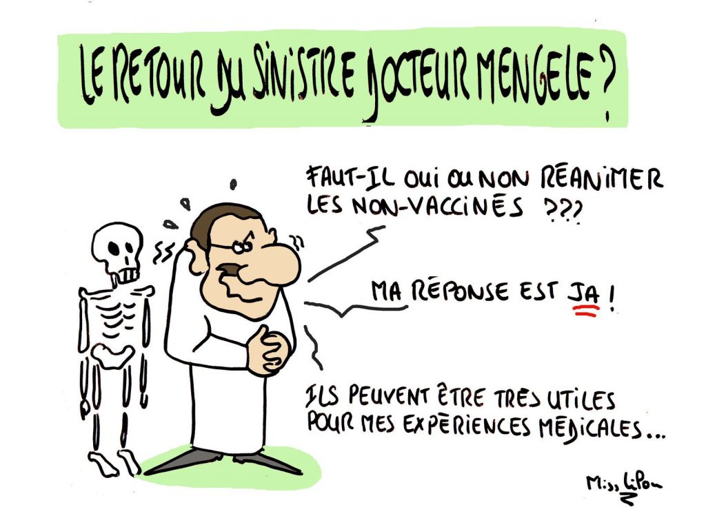 dessin presse humour coronavirus covid-19 image drôle réanimation non-vaccinés