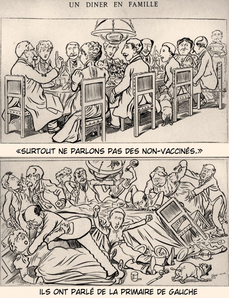 dessin presse humour présidentielle 2022 image drôle dîner famille primaire gauche