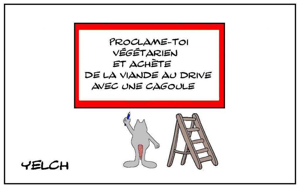 dessins humour végétarien viande image drôle résolution nouvelle année