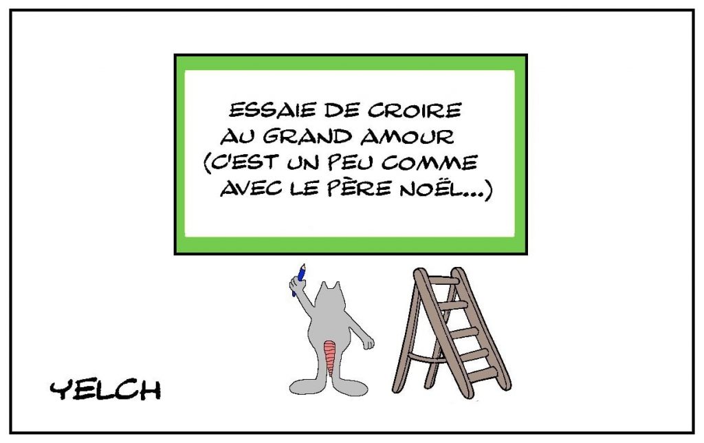 dessins humour résolution nouvelle année image drôle croyance grand amour Père Noël