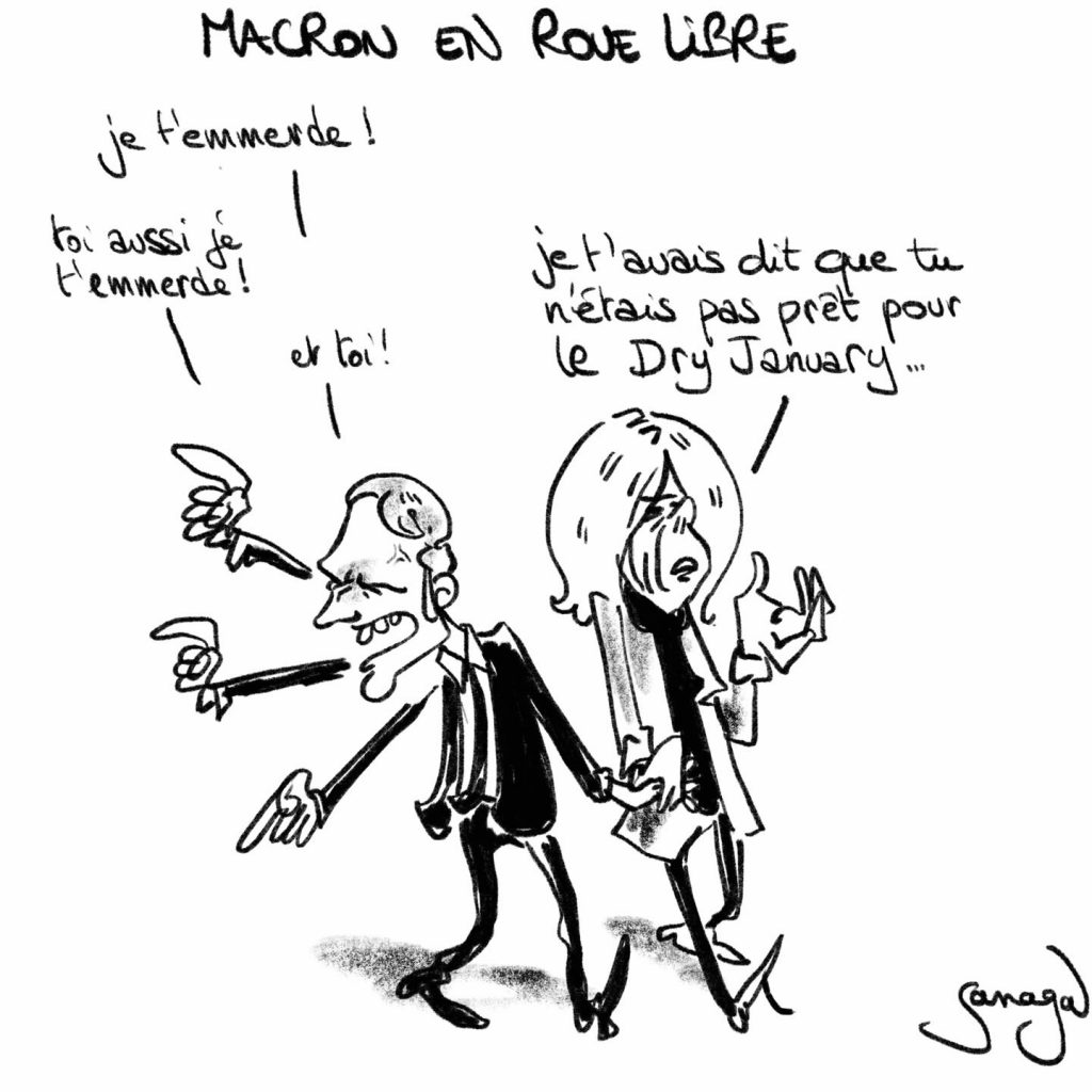 dessin presse humour Emmanuel Macron image drôle emmerder non-vaccinés