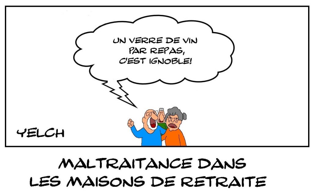 dessins humour scandale Ehpad Orpea image drôle Jean-Christophe Romersi maltraitance
