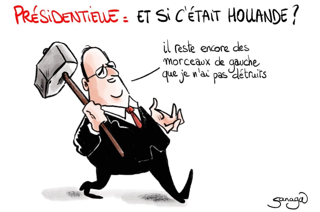 dessin presse humour présidentielle 2022 François Hollande image drôle gauche parti socialiste