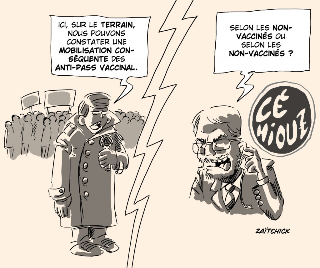 dessin presse humour manifestation anti-pass vaccinal image drôle coronavirus covid-19