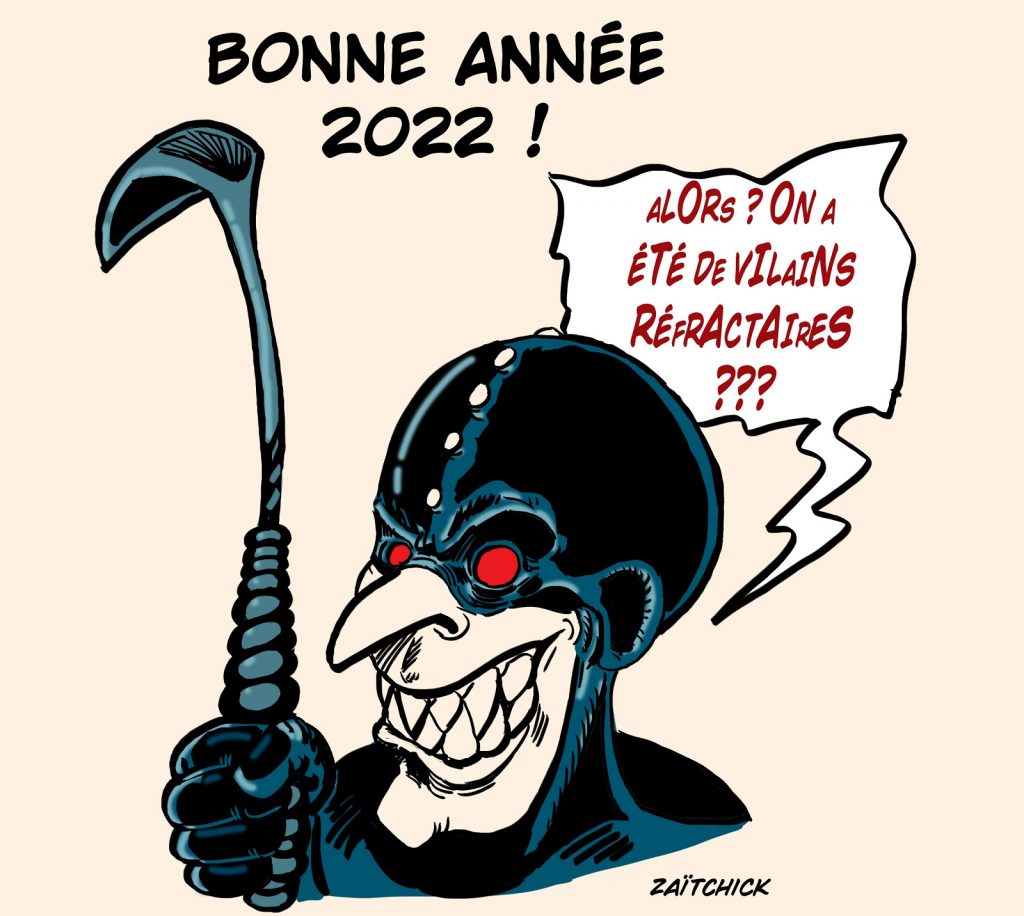 dessin presse humour Emmanuel Macron bonne année image drôle réfractaires sado-macronisme