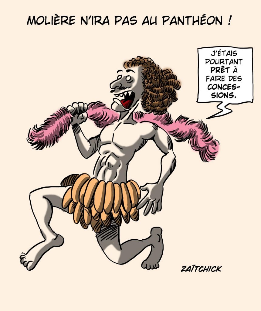 dessin presse humour refus Molière Panthéon image drôle Joséphine Baker