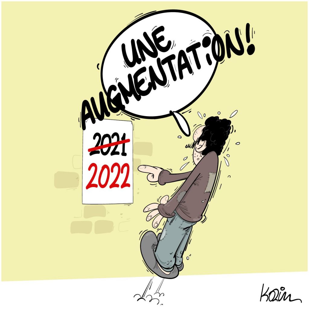 dessin presse humour nouvelle année 2022 image drôle augmentation