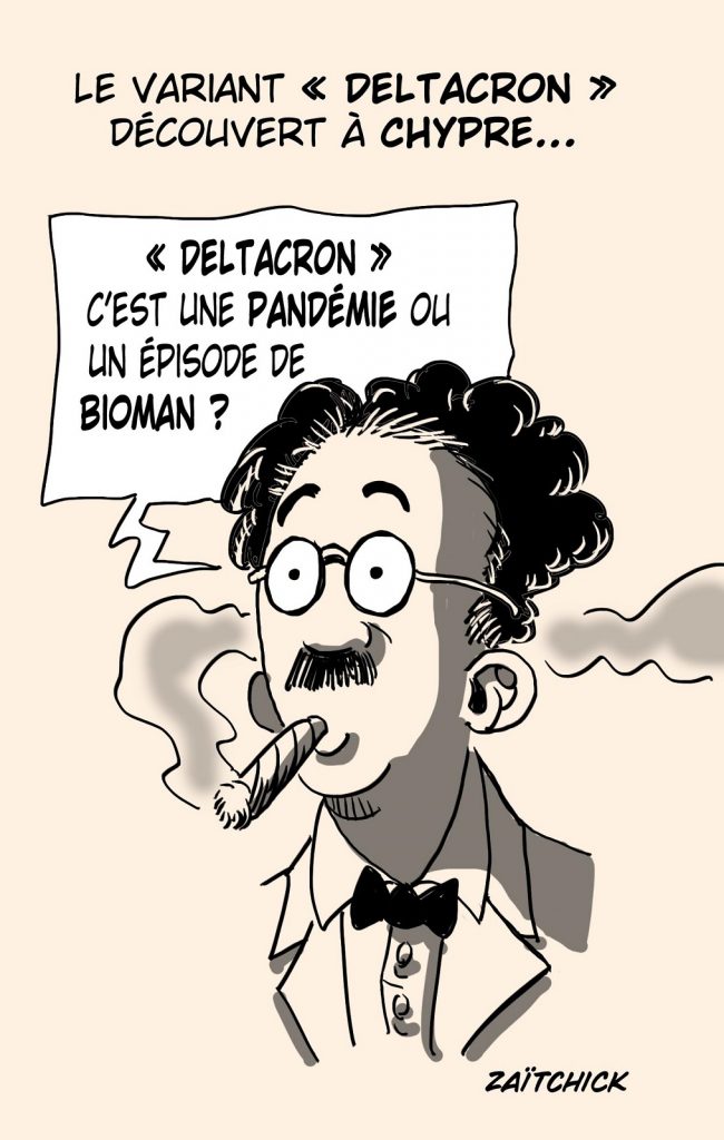 dessin presse humour coronavirus pandémie Bioman image drôle variant Deltacron