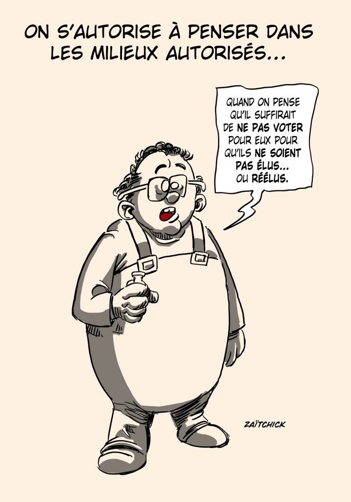 dessin presse humour Coluche image drôle présidentielle 2022
