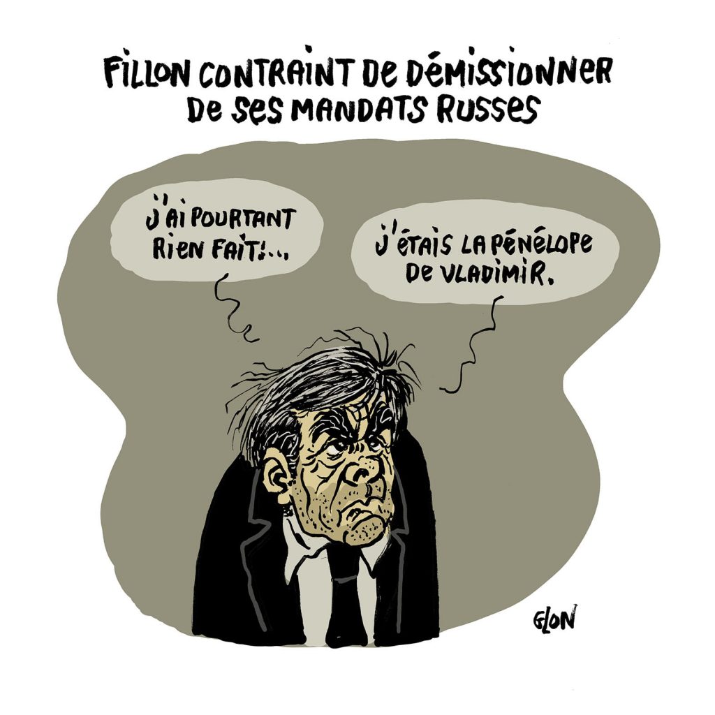 dessin presse humour Vladimir Poutine guerre Ukraine image drôle François Fillon mandats russes