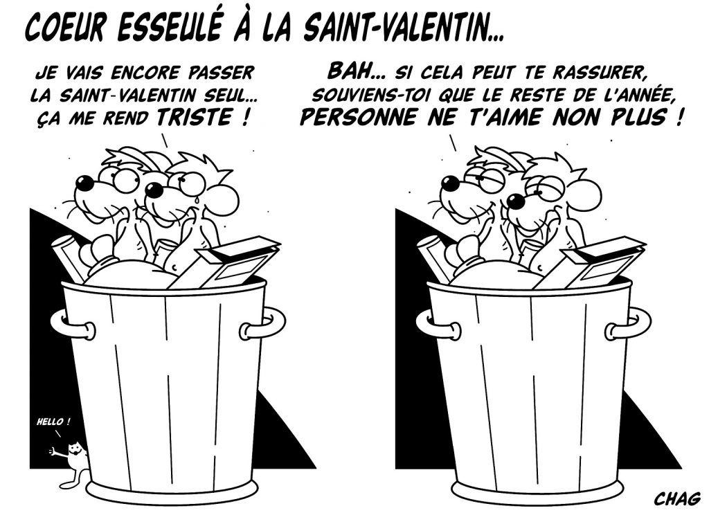 dessin humoristique Saint Valentin amour image drôle tristesse solitude