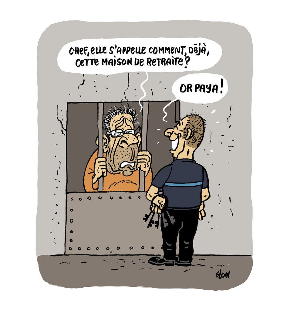 dessin presse humour Patrick Balkany image drôle prison maison de retraite Orpea