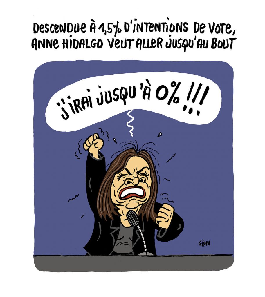 dessin presse humour présidentielle 2022 Anne Hidalgo image drôle Parti Socialiste descente