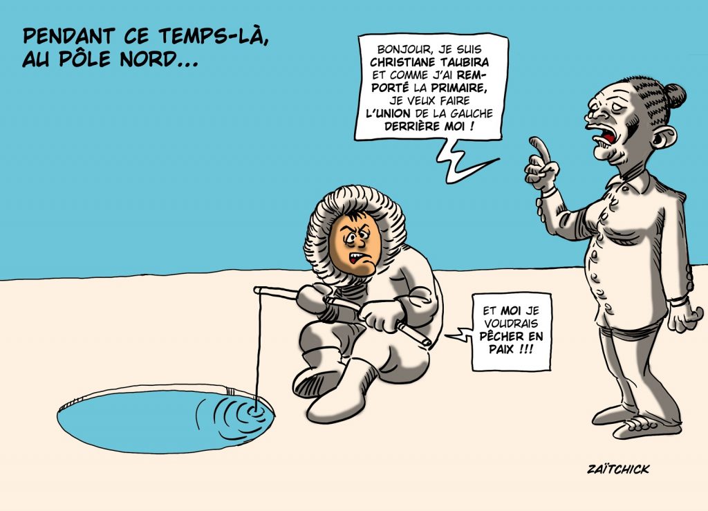 dessin presse humour présidentielle 2022 primaire populaire image drôle Christiane Taubira union gauche