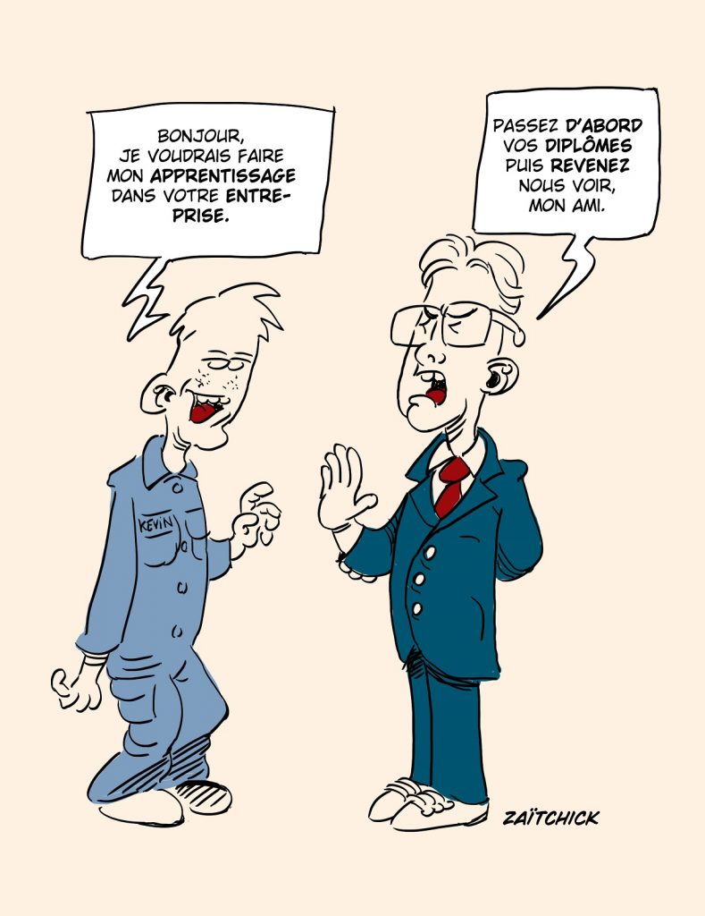 dessin presse humour formation professionnelle image drôle diplôme entreprise