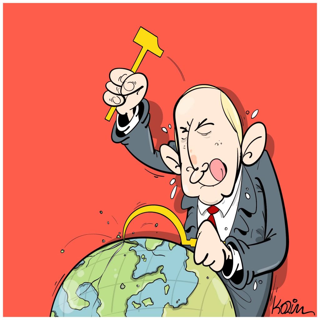 dessin presse humour crise guerre Ukraine image drôle Vladimir Poutine Russie