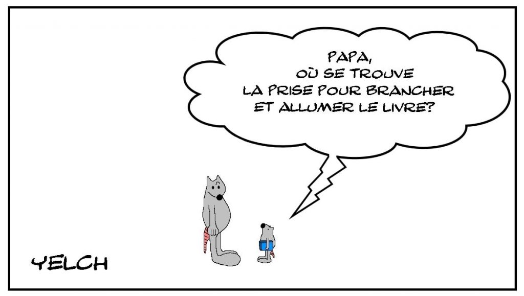 dessins humour enfant lecture image drôle livre tablette