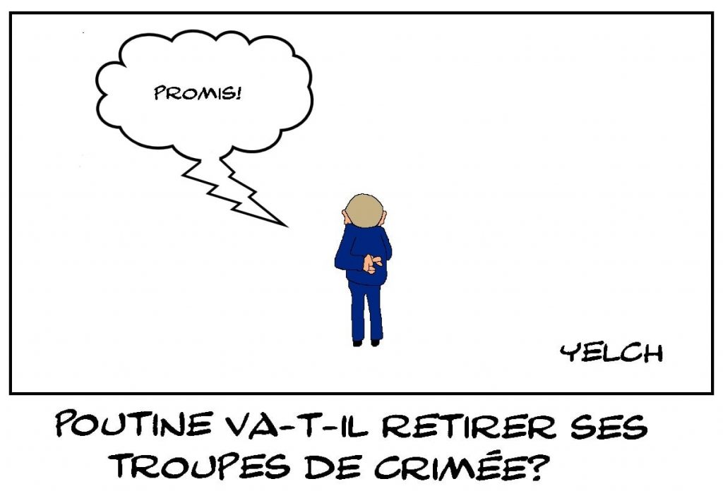 dessins humour Vladimir Poutine image drôle Ukraine retrait troupes Crimée