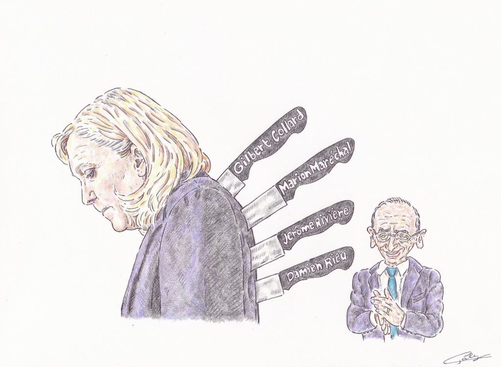 dessin presse humour présidentielle 2022 Marine Le Pen image drôle trahisons Éric Zemmour