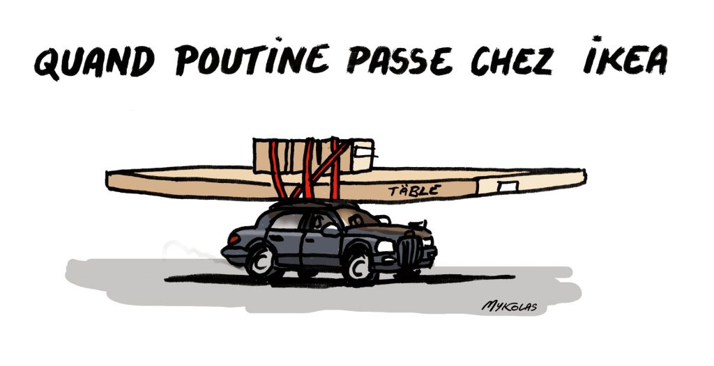 dessin presse humour Vladimir Poutine image drôle Ikea table négociation