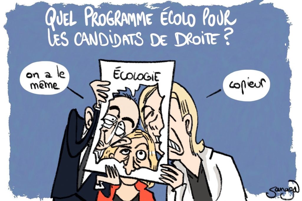 dessin presse humour présidentielle 2022 image drôle programme écologique droite